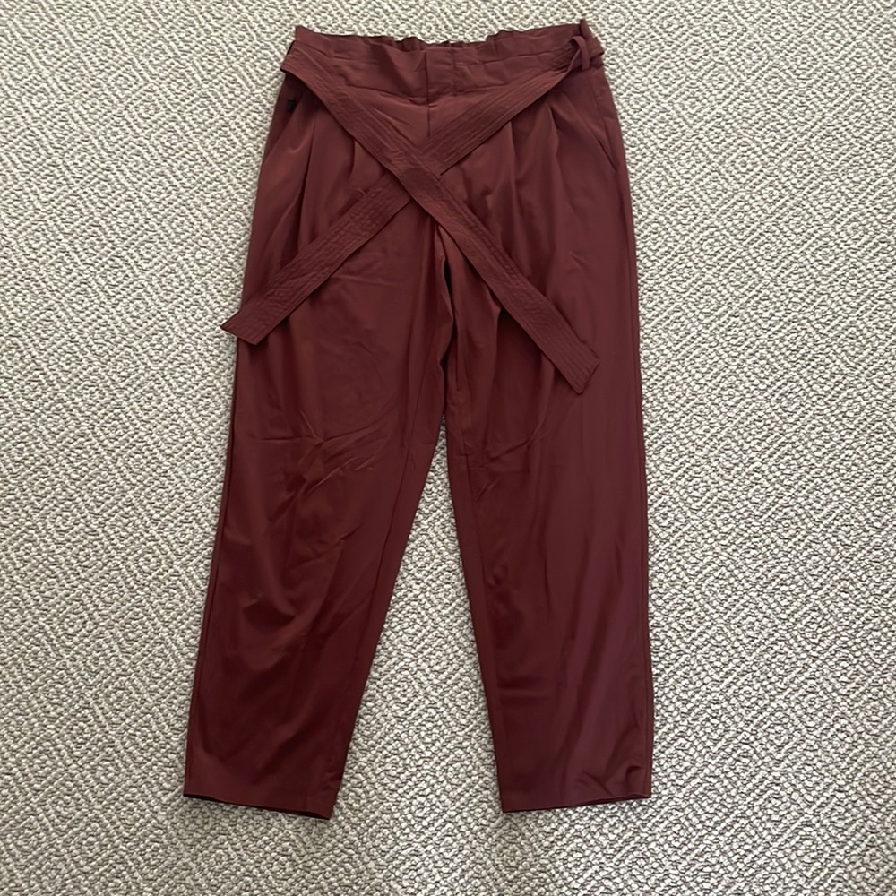 Athleta paper bag pants! Maroon color